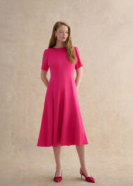 Camille Textured Satin Dress, Bright Pink, hi-res